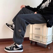 干活穿 耐磨脏裤 子男士 秋冬季 无磁无铁宽松紧腰运动休闲束口卫裤