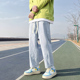 休闲运动青少年阔腿浅蓝色裤 春秋牛仔裤 男直筒宽松2026新款 子潮牌