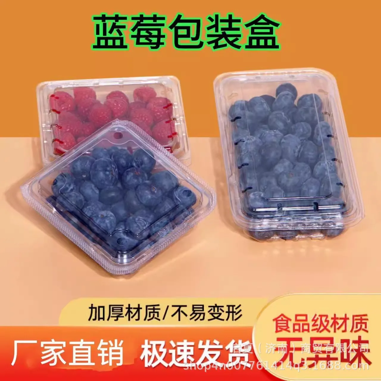 125g蓝莓盒子一次性商用包装盒加厚塑料透明树莓蔓越莓超市水果盒