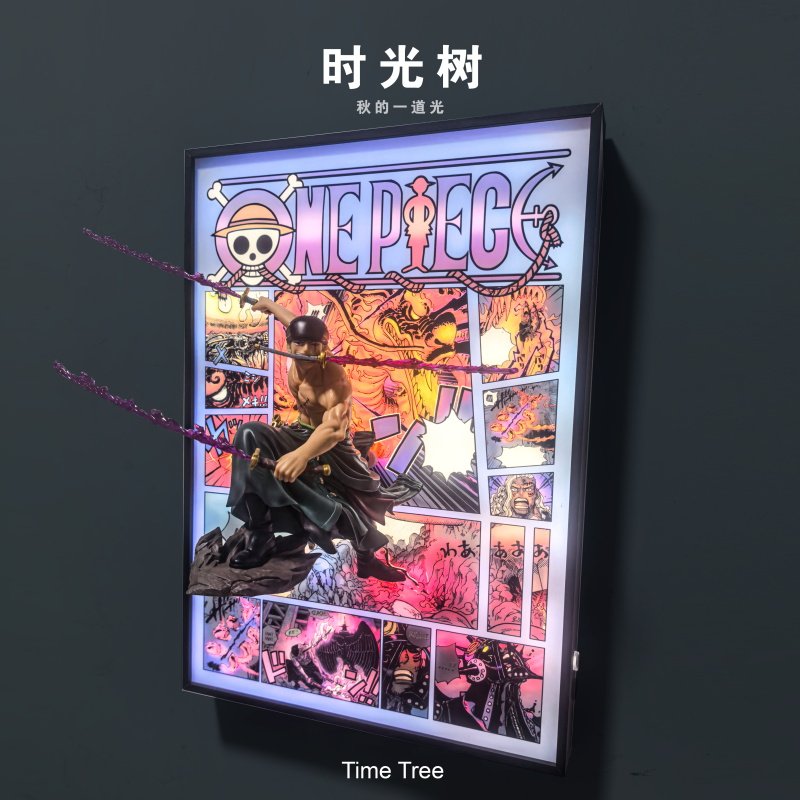 创意海贼王三刀流佐罗索隆3D立体灯光画摆件装饰送朋友生日礼物
