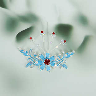 【新款四须草花】戏曲专业点绸头面仿点翠头饰花旦小旦百搭显气质