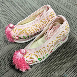 【绣花鞋内增高款】越剧花旦小旦戏鞋戏曲复古多层布底加防滑