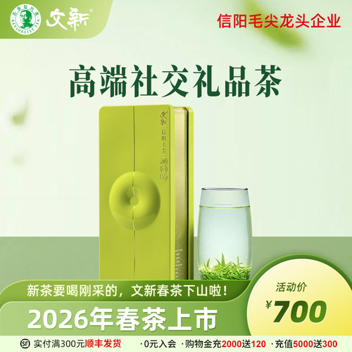 文新信阳毛尖明前观道礼盒120g