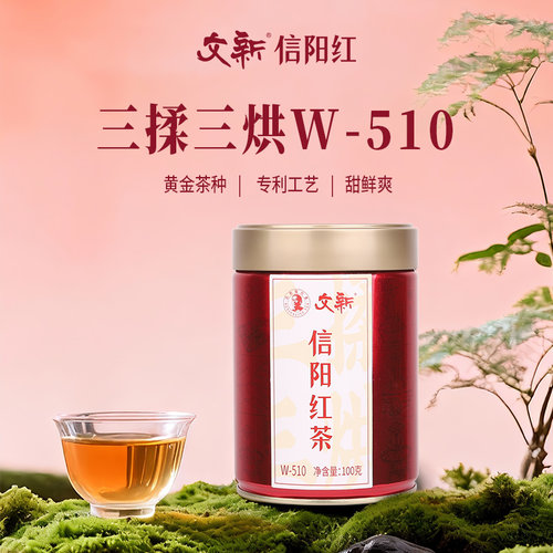 文新信阳红茶密封罐100g