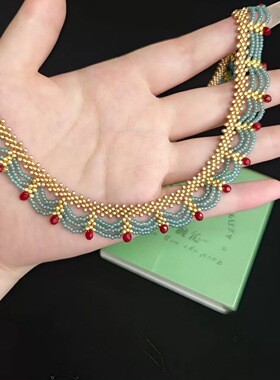 丹青花影~新中式多层蕾丝流苏项链女2025新款个性独特设计锁骨链