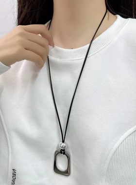 法式女爱心项链个性几何不规则嬉皮士镂空吊坠复古夸张不掉色