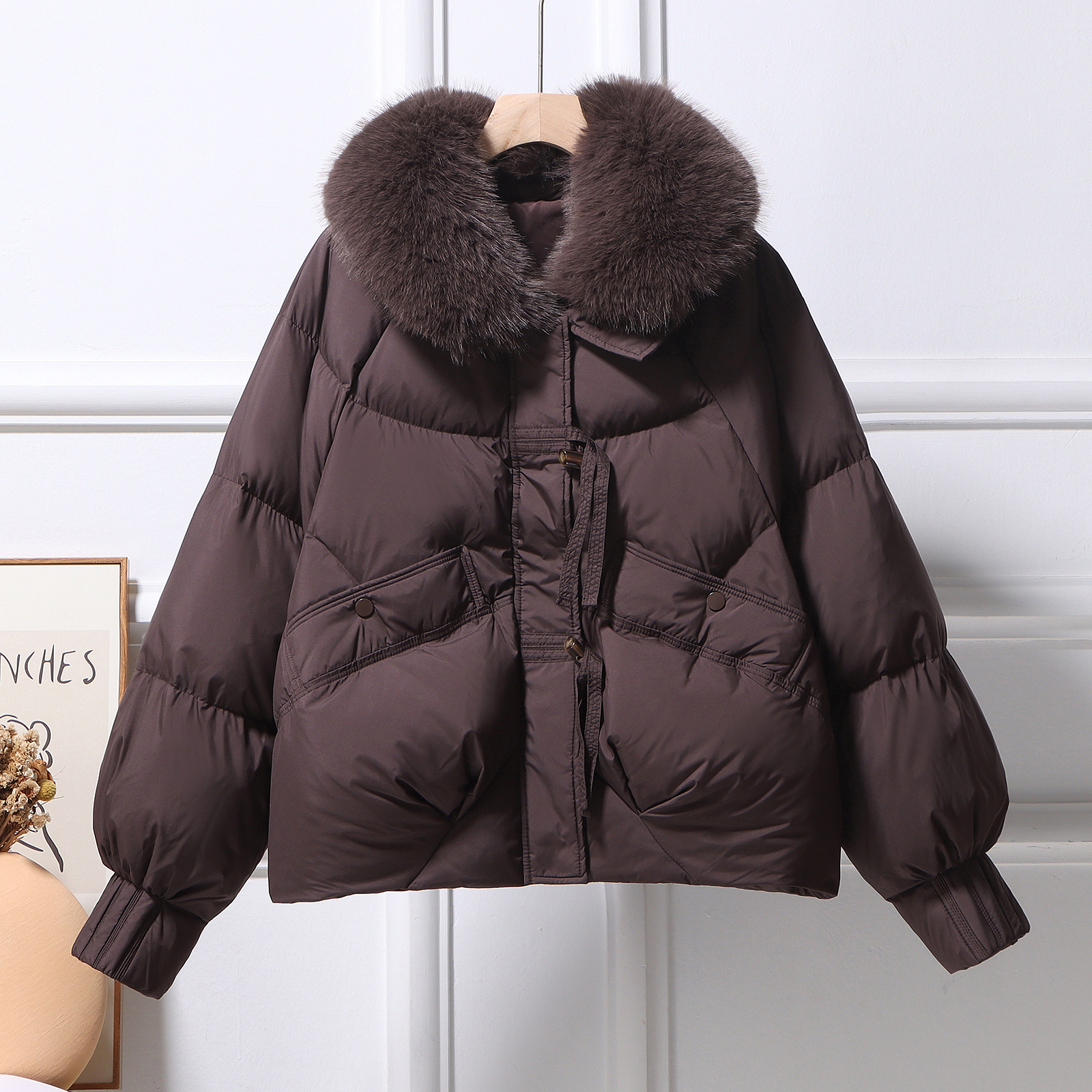 大毛领羽绒服女短款2025冬新款高级感加厚白鸭绒海宁洋气外套宽松