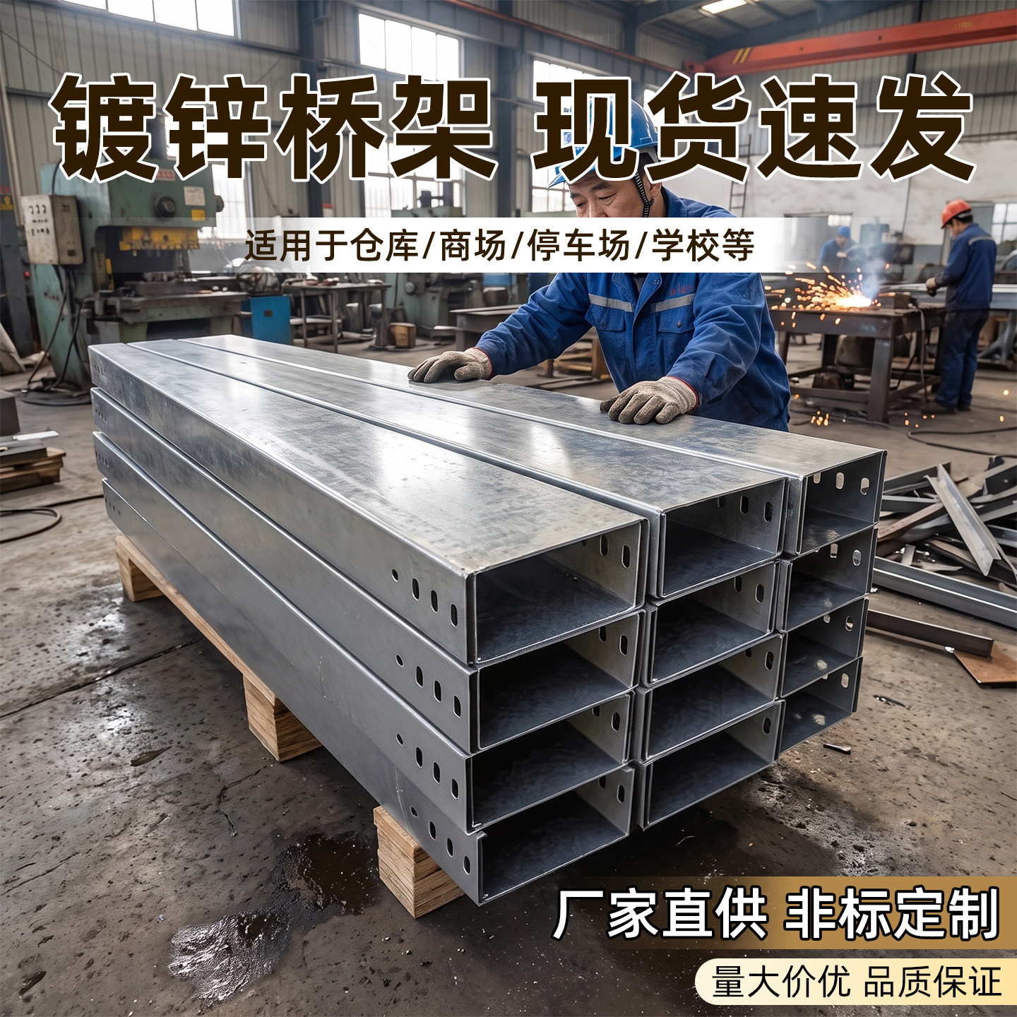 镀锌桥架不锈钢加厚金属热镀锌电缆桥架线槽弱电防火桥架200*100图片