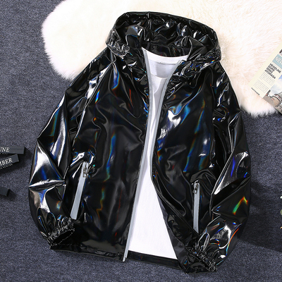 反光韩版潮流炸街炫彩夹克宽松