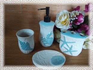 北欧创意洗漱杯四件套欧式 卫生间卫浴情人结婚礼物 陶瓷洗漱套装