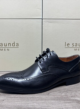 LE SAUNDA/莱尔斯丹男鞋撤柜清仓正装皮鞋英伦风布洛克雕花德比鞋