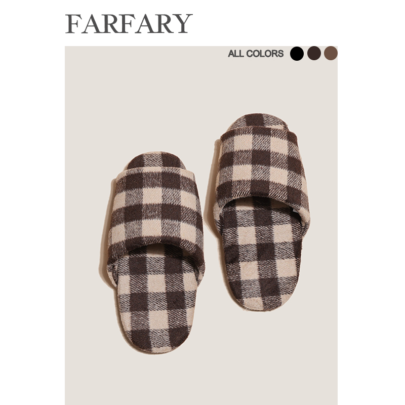 Farfary番薯泥日式高端拖鞋女秋室内家居软底防滑木地板专用静音