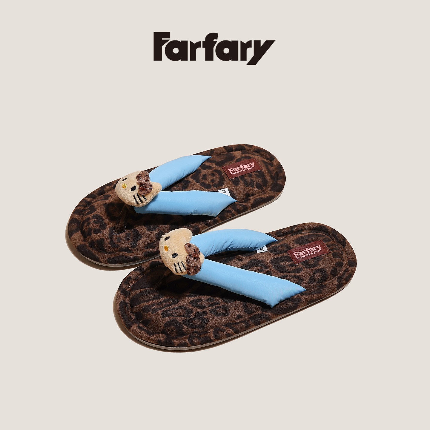 Farfary番薯泥可爱日系拖鞋女夏家居室内软底防滑静音人字拖外穿