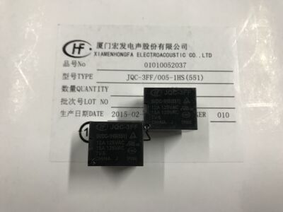 原装宏发继电器 JQC-3FF-005-1HS 一组常开4脚 一盒100只起售