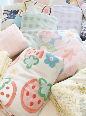 ins小清新加厚牛奶绒床单单件秋冬加绒被单枕套三件套珊瑚法兰绒