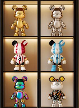 暴力熊摆件轻奢高档客厅酒柜电视柜斗柜服装店直播间高级感装饰品