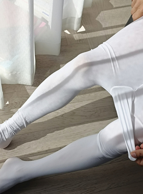男士白色打底丝袜天鹅绒春秋薄款大码弹力肉色连裤袜防勾光腿神器