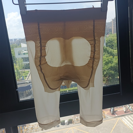 蜜桃臀丝袜男女三分5分7分任意剪短裤丝袜高腰翘臀透明肉色
