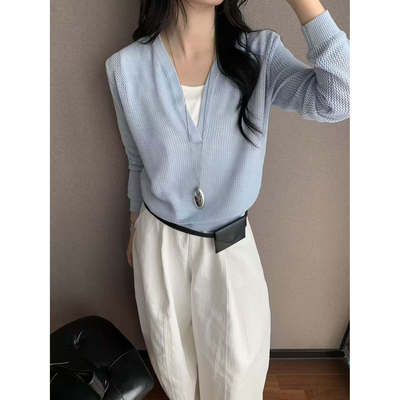 【思文Kiki】高奢绵羊毛假两件针织 A10-68172