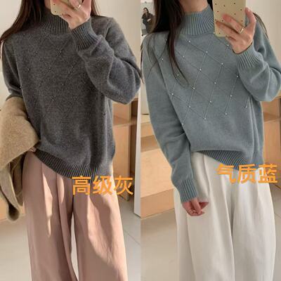 【思文kiki】高定珍珠款套头毛衫 F11-20309