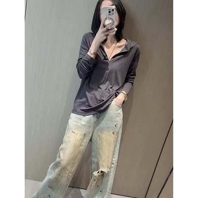 【高品薅羊毛】高奢天丝羊毛连帽小衫 D16-88092