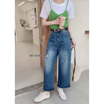 【思文Kiki】高奢九分弯刀裤 A36-8017