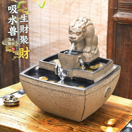 日进斗金聚宝盆招财聚财流水摆件