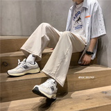 有数据夏季冰丝潮流百搭男裤薄款宽松直筒阔腿垂感西裤P30控48，男装西裤，电商D205