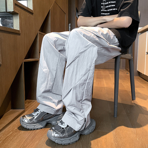 降落伞裤 设计感yyk开口冲锋机能裤夏季薄款速干休闲长裤P55控68图片