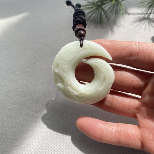 蓝田玉时来运转吊坠车挂饰