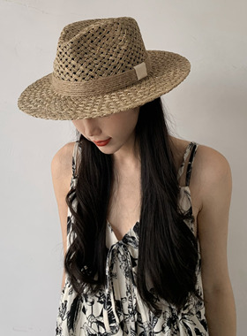 草帽出游法式女春夏平檐