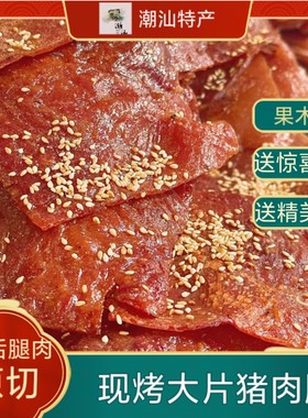 现烤大片猪肉脯潮汕特产原味黑椒