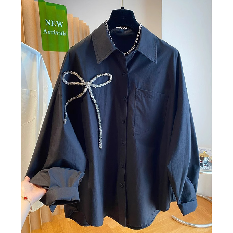 胖mm大码300斤独特设计感蝴蝶结衬衫女春秋宽松大版洋气法式衬衣,女装/女士精品,常规大码外套,淘宝优惠券,粉丝福利购,淘宝优惠卷
