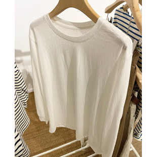 胖mm特大码300斤刺绣字母纯色宽松薄款长袖T恤女春秋款内搭打底衫