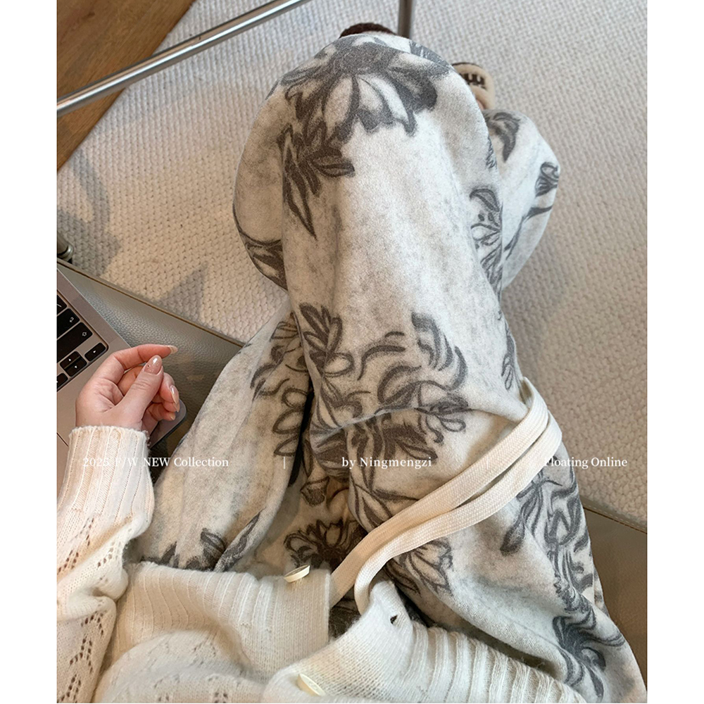 胖mm特大码300斤新中式国风印花加绒直筒卫裤女秋冬季休闲阔腿裤