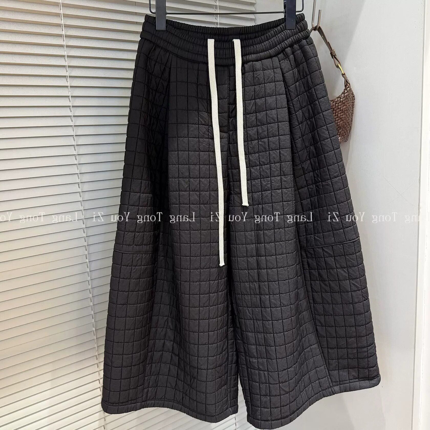 胖mm特大码2-300斤夹棉厚款阔腿休闲裤女秋冬松紧腰宽松保暖裤子