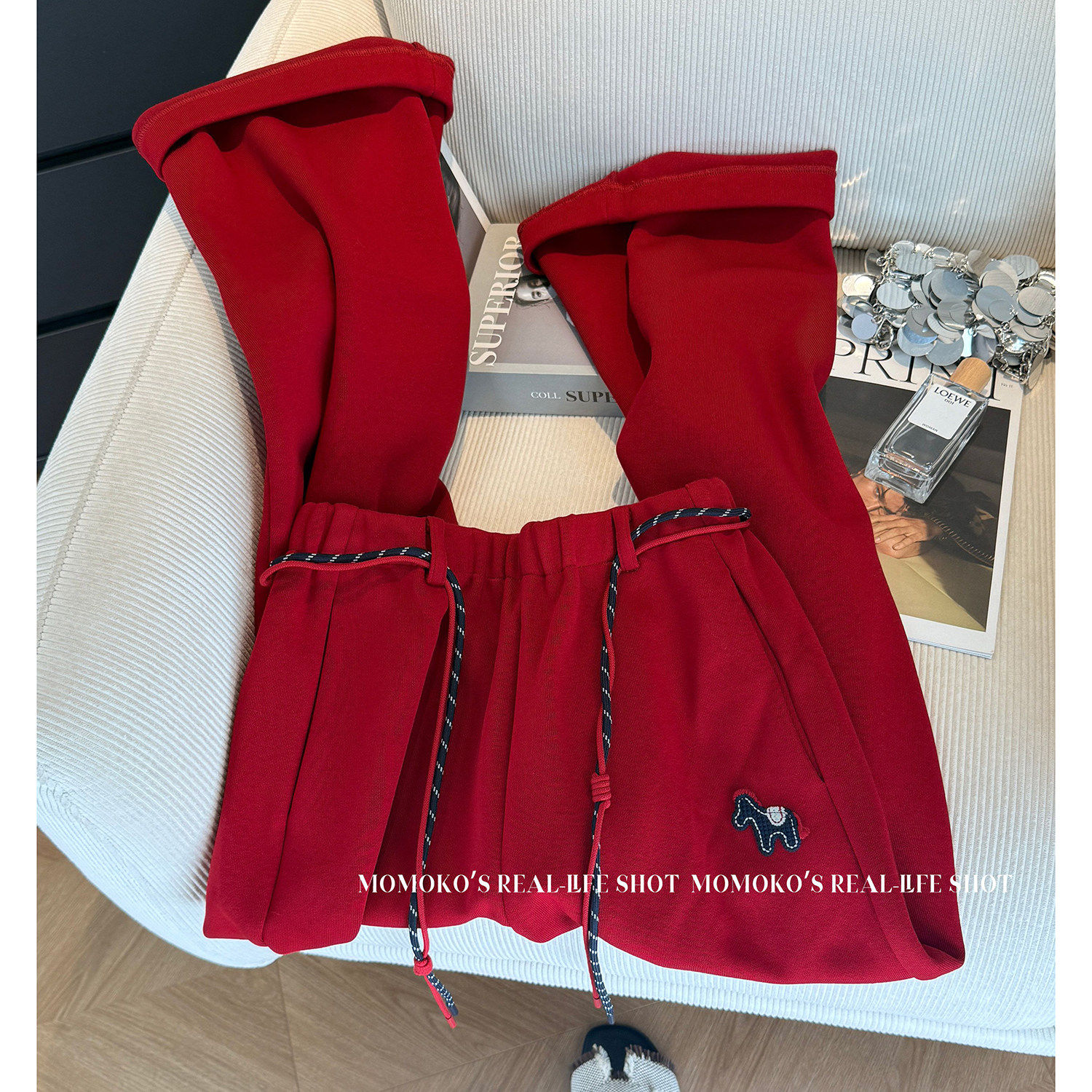 胖mm大码300斤小马刺绣加绒保暖卫裤女秋冬本命年红色休闲阔腿裤,女装/女士精品,大码裤装,淘宝优惠券,粉丝福利购,淘宝优惠卷