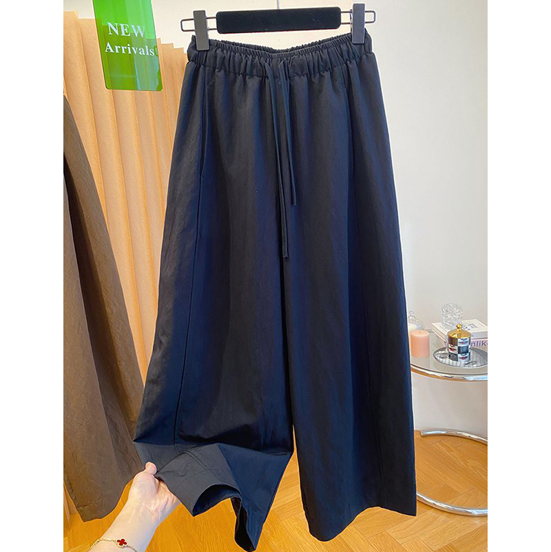 胖mm特大码300斤松弛感九分休闲裤女春秋款宽松百搭直筒奶奶裤子