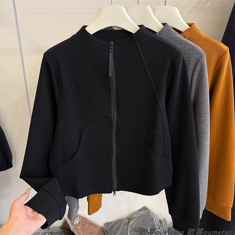 胖mm特大码300斤韩系ins风春秋款立领双拉链夹克休闲开衫短外套女