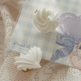 【三个包邮】原创设计 奶油粘土仿真食玩戒指Lolita甜系爱心指环