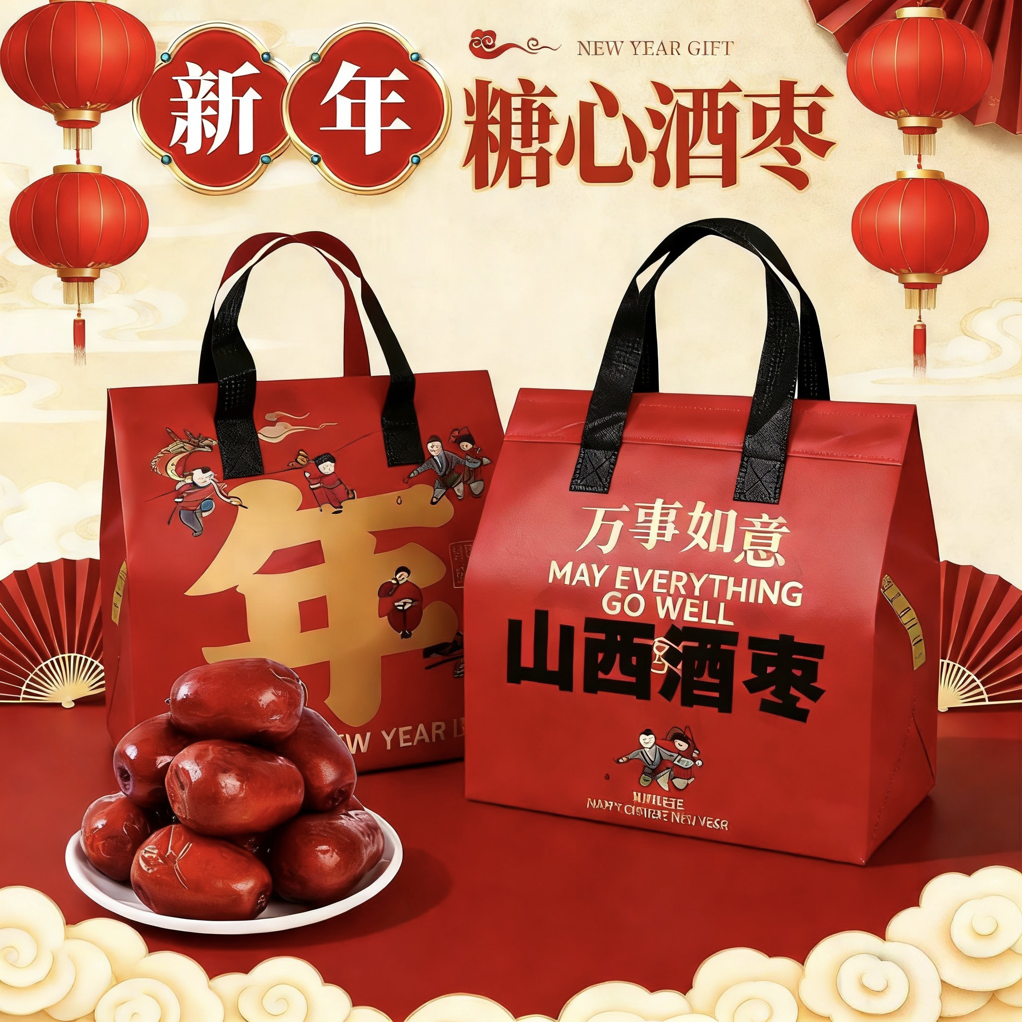 伴手礼酒枣醉枣送礼品袋 山西特产 糖心酒枣 农家腌制散装称重3斤