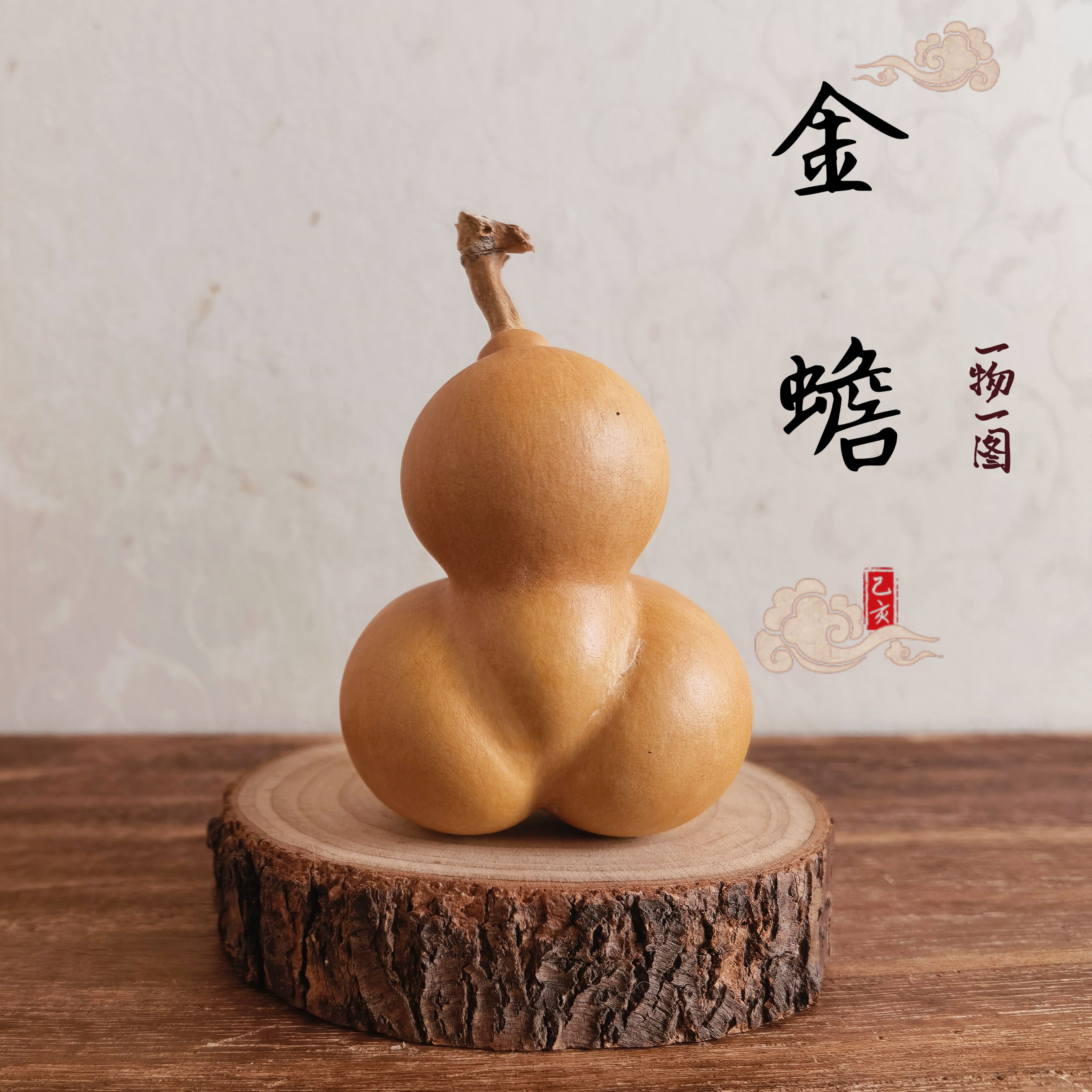 一物一图天然异形勒扎金蟾小葫芦文玩把玩收藏礼品工艺品艺术欣赏