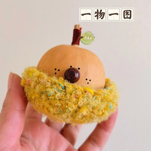 一物一图大鼻子文玩葫芦手把配件天然葫芦手捻盘玩胖墩云朵梨摆件