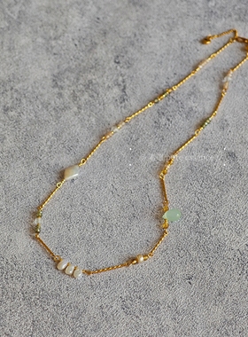 素蕴｜天然石巴洛克珍珠琉璃项链 原创手工 小众设计感不撞款