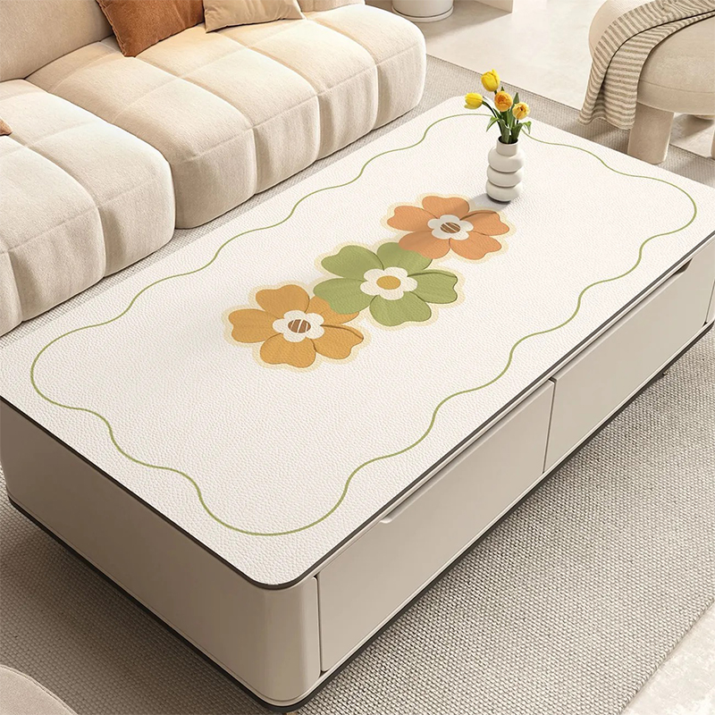 茶几垫桌垫防油防水皮革花卉餐桌