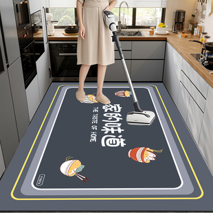 硅藻泥厨房地垫防油防滑可擦免洗吸水地毯门口耐脏专用脚垫家用