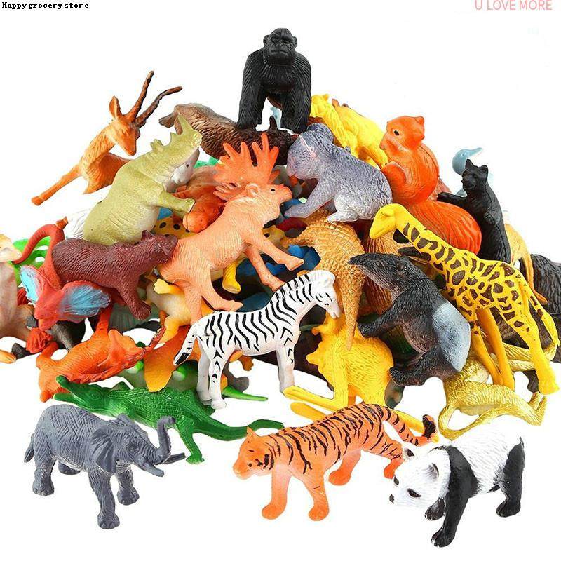 53pcs/set mini animal world zoo model figure action toy set