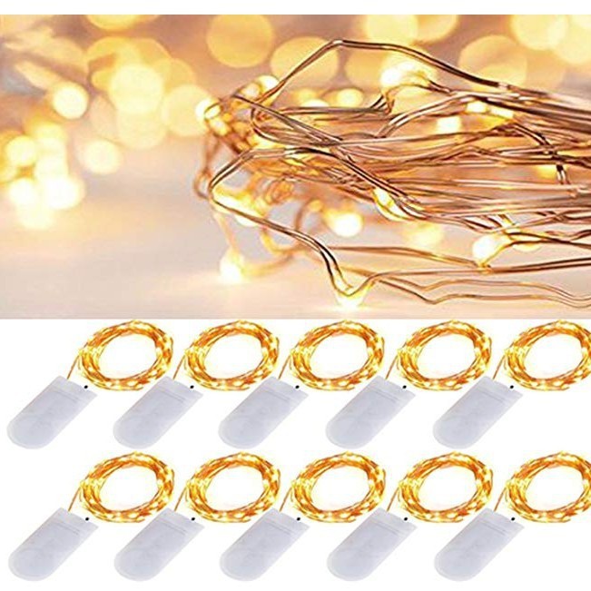 Copper wire light string button battery box gift box copper