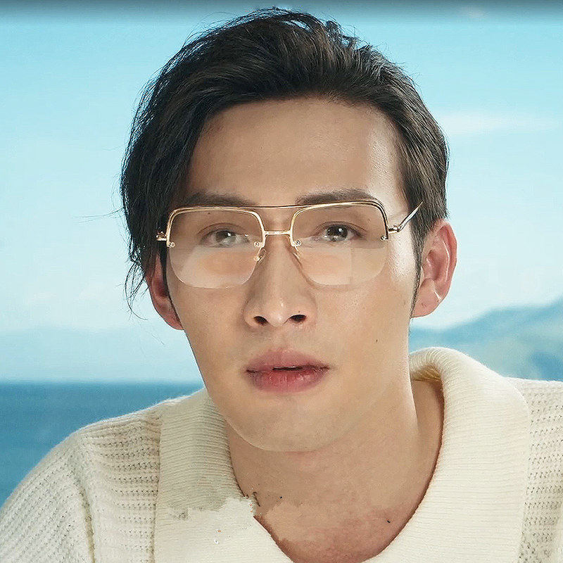 司藤秦放同款眼镜张彬彬同款个性大框防蓝光复古金属文艺眼镜框男