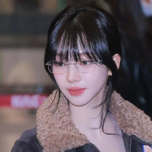 直井怜柳智敏同款眼镜方形纯钛无框眼镜女素颜眼镜框近视眼镜女